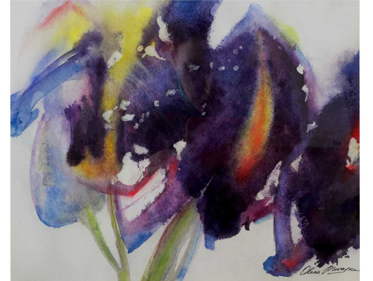 Iris petals, painting